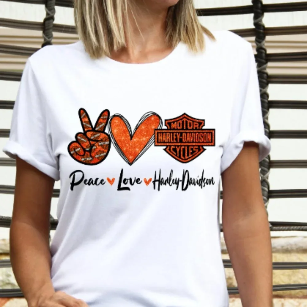 HOST PICK ***Peace, Love, and Harley T-Shirts - Picture 1 of 4